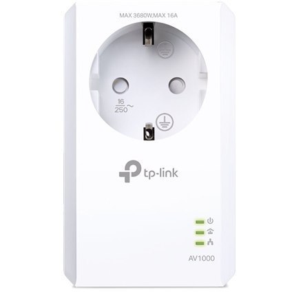 TP-LINK | AV1000 Gigabit Passthrough Powerline Adapter | TL-PA7017P | 1000 Mbit/s | Porty Ethernet LAN (RJ-45) 1 | Brak Wi-Fi | 