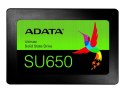 ADATA | Ultimate SU650 3D NAND SSD | 960 GB | Format SSD 2.5" | Interfejs SSD SATA | Prędkość odczytu 520 MB/s | Prędkość zapisu
