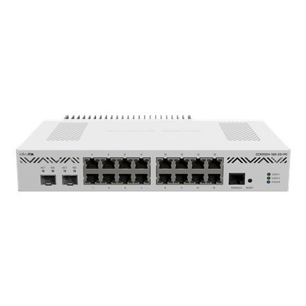 Mikrotik CCR2004-16G-2S+PC MikroTik | Router Ethernet | CCR2004-16G-2S+PC | Mbit/s | 10/100/1000 Mbit/s | Porty Ethernet LAN (RJ