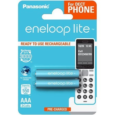 Panasonic | AAA | 550 mAh | 2 sztuki | ENELOOP Lite BK-4LCCE/2DE