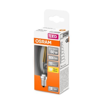 Osram | Osram Parathom Classic LED Filament 60 non-dim 6W/827 E14 żarówka | E14 | 6 W | Ciepła biel