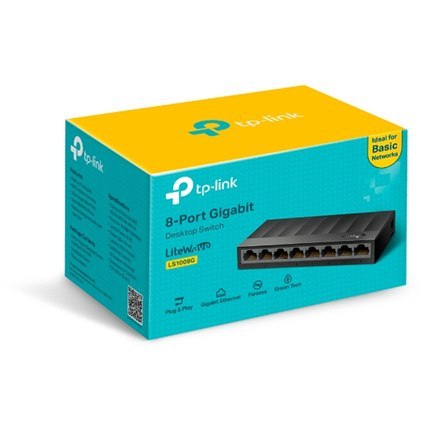 TP-LINK | Przełącznik biurkowy | LS1008G | Niezarządzany | Biurkowy | Ilość portów 1 Gb/s (RJ-45) | Ilość portów SFP | Ilość por