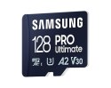 Samsung | Karta microSD | PRO Ultimate | 128 GB | Karta pamięci microSDXC | Pamięć flash klasy U3, V30, A2 | Adapter SD