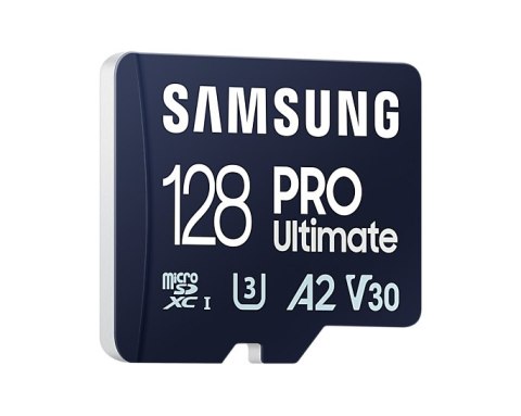 Samsung | Karta microSD | PRO Ultimate | 128 GB | Karta pamięci microSDXC | Pamięć flash klasy U3, V30, A2 | Adapter SD