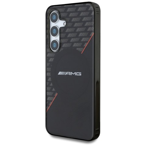 Etui AMG Double Layer Rhombs MagSafe do Samsung Galaxy S25 czarno-czerwony