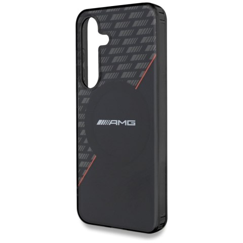 Etui AMG Double Layer Rhombs MagSafe do Samsung Galaxy S25 czarno-czerwony