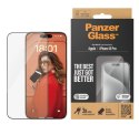 PanzerGlass | Ochraniacz ekranu - szkło | Apple iPhone 15 Pro | Szkło hartowane | Czarny | Przezroczysty