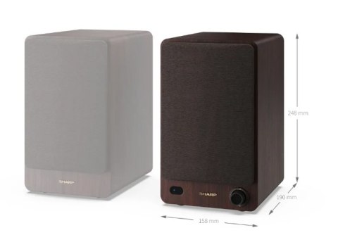 Sharp CP-SS30 Głośniki półkowe, brązowe Sharp | Głośniki | CP-SS30(BR) Półka | 60 W | Bluetooth | Brązowy | Połączenie bezprzewo