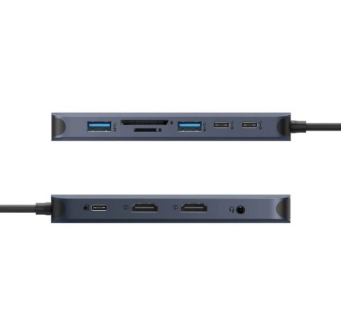 Hyper HyperDrive EcoSmart Gen.2 Dual HDMI USB-C 11-in-1 Hub w 140 W PD3.1 Pass-Thru - For MST enabled devices