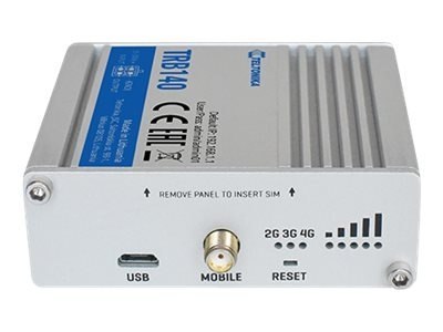 Teltonika TRB140 Router LTE: Brak WiFi, 4G, SIM, port Ethernet, Micro USB | Router LTE | TRB140 | Brak Wi-Fi | 10/100/1000 Mbit/