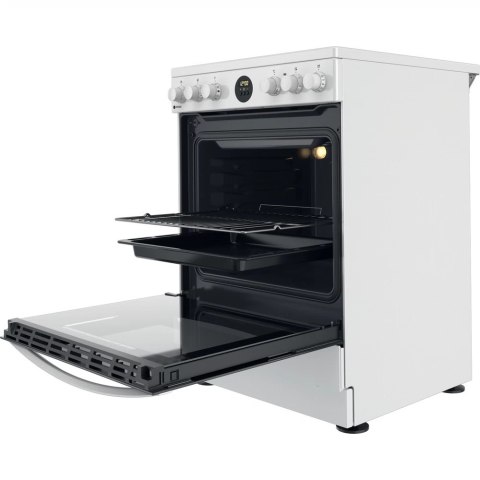 INDESIT | Kuchenka | IS67V8CHW/E | Typ płyty Vitroceramic | Typ piekarnika Electric | Biały | Szerokość 60 cm | Grillowanie | Gł