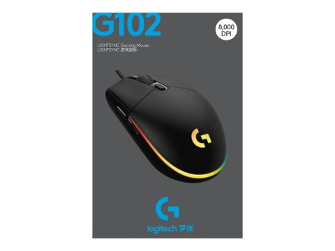 Logitech | Gaming Mouse | G102 LIGHTSYNC | Przewodowa | USB | Czarna
