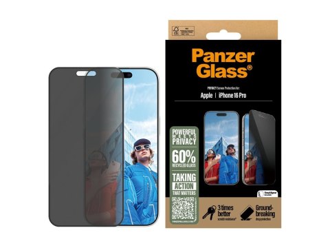 PanzerGlass Privacy Screen Protector iPhone 16 Pro | Ultra-Wide Fit