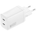 Ładowarka sieciowa 4smarts PDPlug Dual 45W GaN 2xUSB-C biała