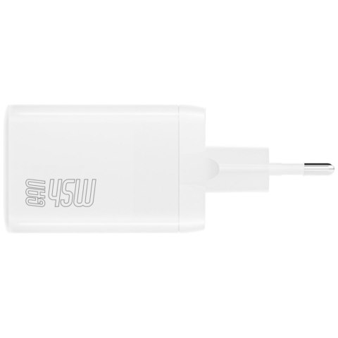 Ładowarka sieciowa 4smarts PDPlug Dual 45W GaN 2xUSB-C biała