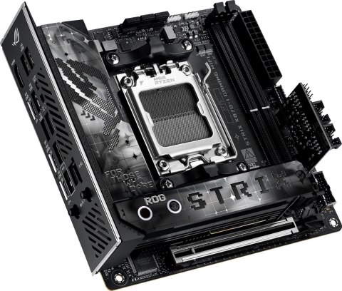 Asus | ROG STRIX X870-I GAMING WIFI | Rodzina procesorów AMD | Gniazdo procesora AM5 | DDR5 DIMM | Obsługiwane interfejsy dysków