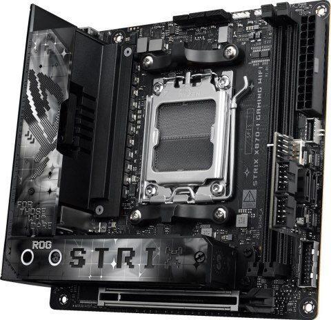 Asus | ROG STRIX X870-I GAMING WIFI | Rodzina procesorów AMD | Gniazdo procesora AM5 | DDR5 DIMM | Obsługiwane interfejsy dysków