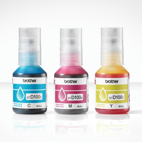 Brother BTD100CLVAL 3 Bottles Value Pack, C/M/Y