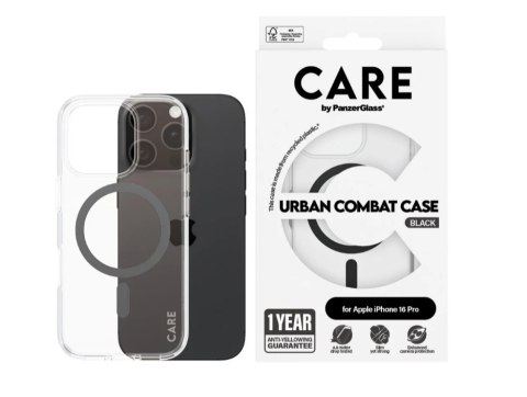 CARE by PanzerGlass Case Flagship Black MagSafe iPhone16 PRO | CARE