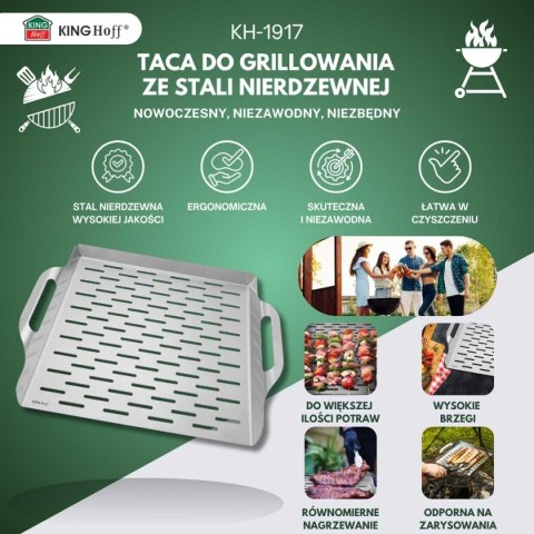STALOWA TACA 37x31cm DO GRILLA GRILLOWANIA KINGHOFF KH-1917