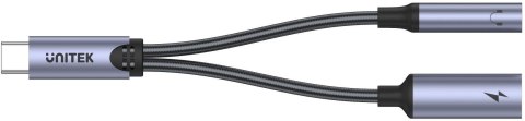 Unitek Adapter USB-C na minijack 3,5mm i USB-C 60W