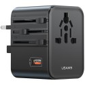 Ładowarka sieciowa USAMS Travel Adapter CC309 2xUSB-C 25W 4w1 US/AU/EU/UK czarny