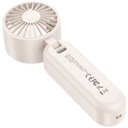 Wiatrak ręczny USAMS Mini ZB352 1200mAh składany beżowy