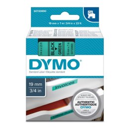 Dymo oryginalny taśma do drukarek etykiet, Dymo, 45809, S0720890, czarny druk/zielony podkład, 7m, 19mm, D1