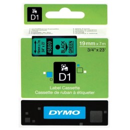 Dymo oryginalny taśma do drukarek etykiet, Dymo, 45809, S0720890, czarny druk/zielony podkład, 7m, 19mm, D1