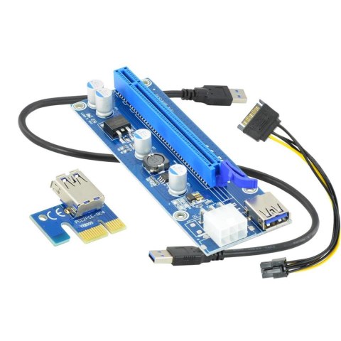 Karta rozszerzeń Riser Akyga AK-CA-64 PCI Express 1x - 16x USB 3.0 SATA 0,55m