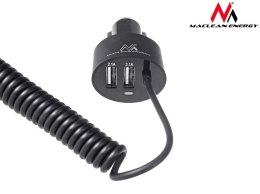 Ładowarka samochodowa 2xUSB, lightning spiralny 1.8m MCE76 5.2A