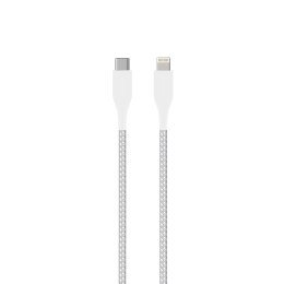 PURO Fabric Ultra Strong - Kabel w oplocie heavy duty USB-C/Lightning MFi 1,2m (biały)