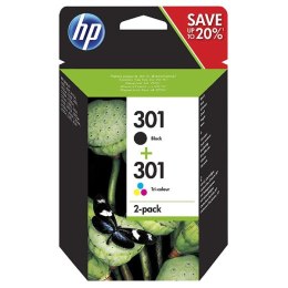 HP oryginalny ink / tusz N9J72AE, black/color, blistr, 190/165s, HP 301, HP 2-pack Deskjet 1510, 3055A, Officejet 2622