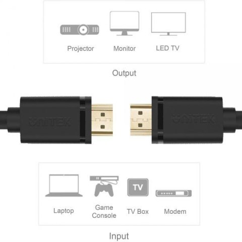 Unitek Y-C139M przewód BASIC HDMI v2.0 gold 3m