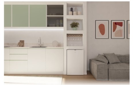 Lodówka Candy | CNOQ2S58EW | Klasa efektywności energetycznej E | Wolnostojąca | Spiżarnia | Wysokość 85 cm | Pojemność chłodzia