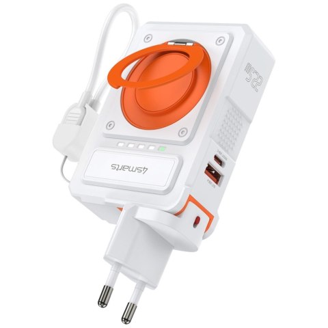 Ładowarka hybrydowa 4smarts 6w1 USB-C/USB-A PD 20W z powerbankiem 10 000 mAh, ładowanie indukcyjne Qi, kabel USB-C, sto