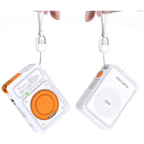 Ładowarka hybrydowa 4smarts 6w1 USB-C/USB-A PD 20W z powerbankiem 10 000 mAh, ładowanie indukcyjne Qi, kabel USB-C, sto