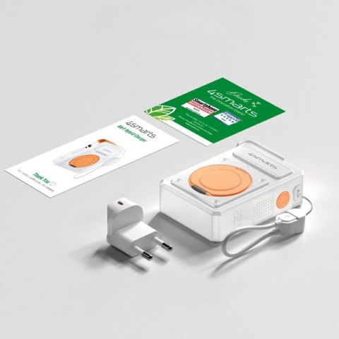 Ładowarka hybrydowa 4smarts 6w1 USB-C/USB-A PD 20W z powerbankiem 10 000 mAh, ładowanie indukcyjne Qi, kabel USB-C, sto