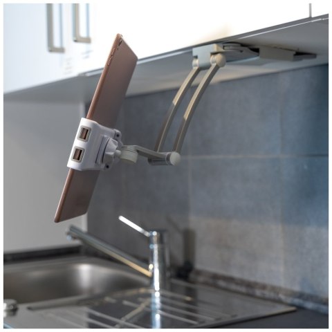 Uchwyt kuchenny 4smarts ErgoFix H7 do tabletów i smartfonów, srebrny