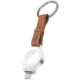 Zestaw akcesoriów 4w1 4smarts Style portfel MagSafe, ładowarka do Apple Watch, pasek do Apple Watch, etui na AirTag, brązow