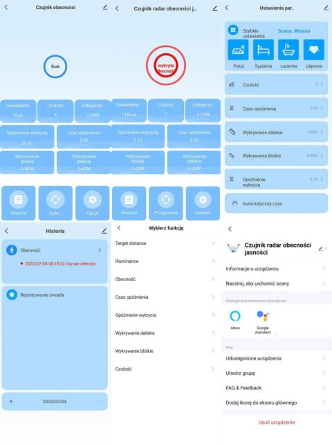 OXT Czujnik radar obecności jasności 230V ZigBee TUYA