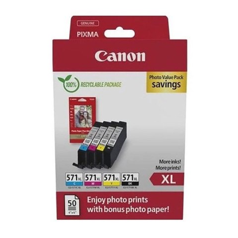 Canon oryginalny ink / tusz CLI-571XL BK/C/M/Y PHOTO VALUE, 0332C006, CMYK
