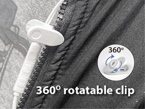 Genius HS-M366, słuchawki z mikrofonem, czarna, 360°obrotowy klips, USB Type-C