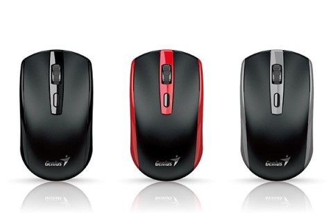 Mysz bezprzewodowa, Genius ECO-8150, czarno-czerwona, optyczna, 1200DPI