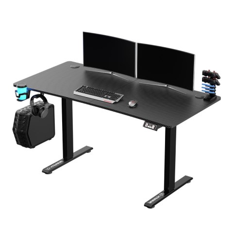 ULTRADESK Biurko dla gracza LEVEL V2, 140x68cm, 72-117cm, elektycznie regulowany