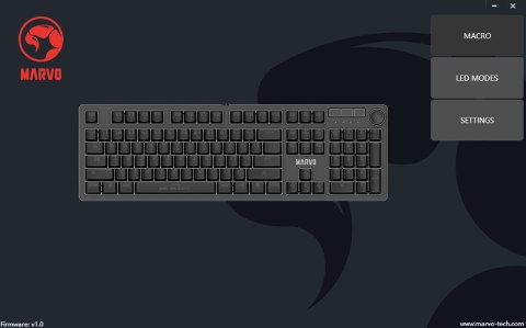 Marvo KG954 EN, Klawiatura US, do gry, membranowa rodzaj przewodowa (USB), czarna, podświetlona