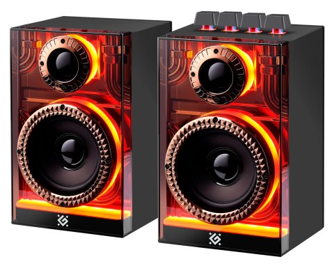 Defender głośniki FUTURO, 2.0, 20W, czarne, AUX/Bluetooth, podświetlenie