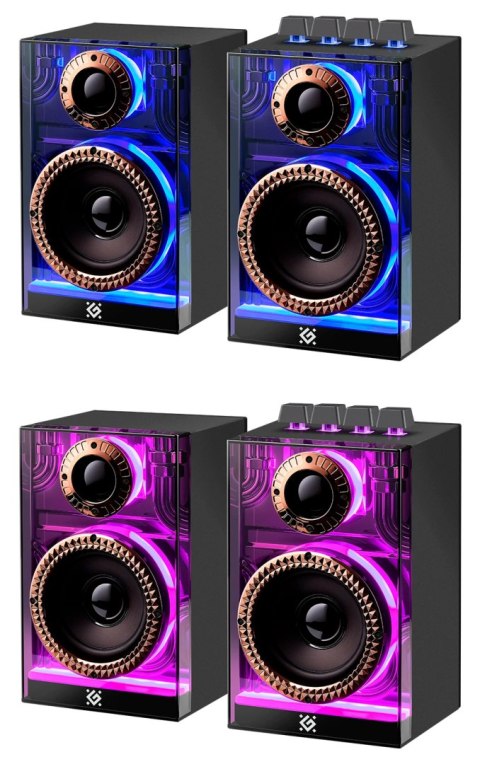 Defender głośniki FUTURO, 2.0, 20W, czarne, AUX/Bluetooth, podświetlenie