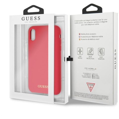 Guess GUHCI61LSGLRE iPhone Xr red/czerwony hard case Silicone