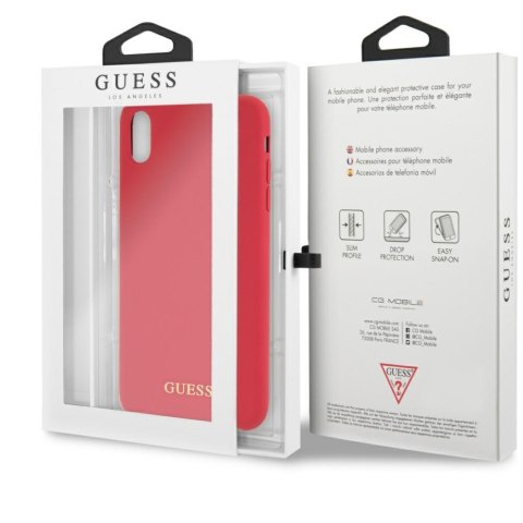 Guess GUHCI65LSGLRE iPhone Xs Max red/czerwony hard case Silicone